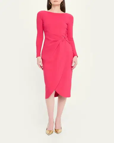 Chiara Boni La Petite Robe Gathered Bateau-Neck Midi Sheath Dress | Thumbnail 2 Chiara Boni La Petite Robe Gathered Bateau-Neck Midi Sheath Dress | Thumbnail 2