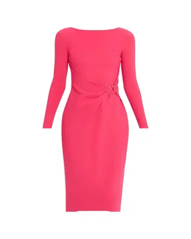 Chiara Boni La Petite Robe Gathered Bateau-Neck Midi Sheath Dress | Thumbnail 1 Chiara Boni La Petite Robe Gathered Bateau-Neck Midi Sheath Dress | Thumbnail 1