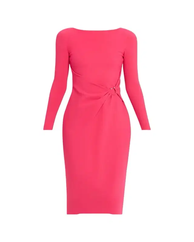 Chiara Boni La Petite Robe Gathered Bateau-Neck Midi Sheath Dress