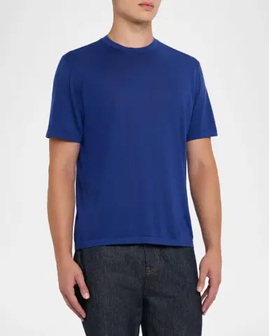 Stefano Ricci Men's Cashmere Alpha Yarn Crewneck T-Shirt | Thumbnail 3 Stefano Ricci Men's Cashmere Alpha Yarn Crewneck T-Shirt | Thumbnail 3