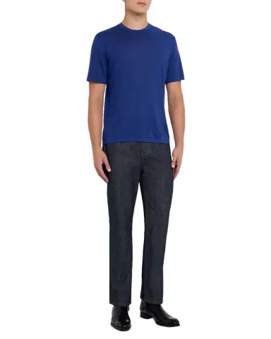 Stefano Ricci Men's Cashmere Alpha Yarn Crewneck T-Shirt | Thumbnail 1 Stefano Ricci Men's Cashmere Alpha Yarn Crewneck T-Shirt | Thumbnail 1