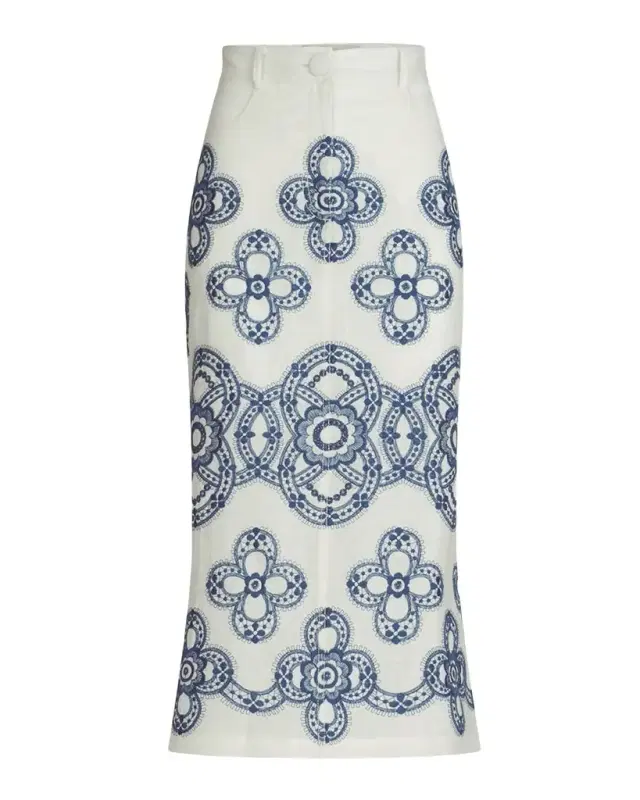 Layan Embroidered Midi Skirt