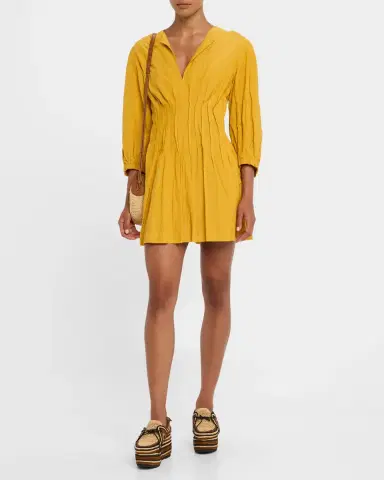 Apiece Apart Rocca Pintuck A-Line Mini Dress | Thumbnail 2 Apiece Apart Rocca Pintuck A-Line Mini Dress | Thumbnail 2
