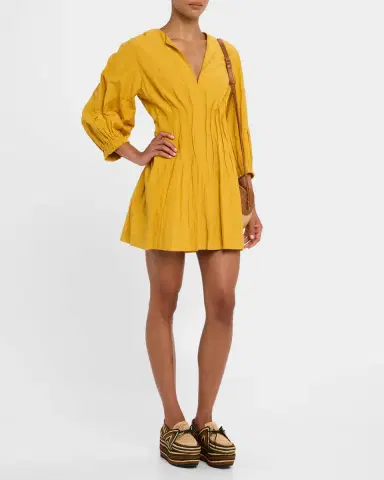 Apiece Apart Rocca Pintuck A-Line Mini Dress | Thumbnail 4 Apiece Apart Rocca Pintuck A-Line Mini Dress | Thumbnail 4