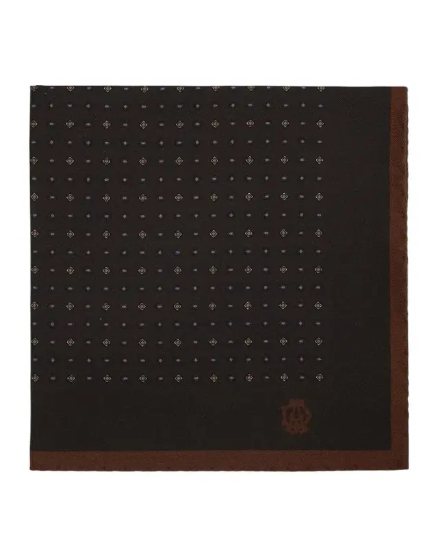 Men 's Mulberry Silk Micro-Geometric Pocket Square