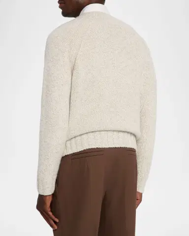 Zegna Men's Cashmere and Wool Chunky Knit V-Neck Sweater | Thumbnail 2 Zegna Men's Cashmere and Wool Chunky Knit V-Neck Sweater | Thumbnail 2