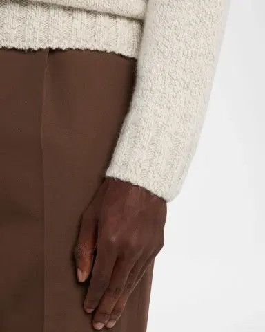 Zegna Men's Cashmere and Wool Chunky Knit V-Neck Sweater | Thumbnail 4 Zegna Men's Cashmere and Wool Chunky Knit V-Neck Sweater | Thumbnail 4
