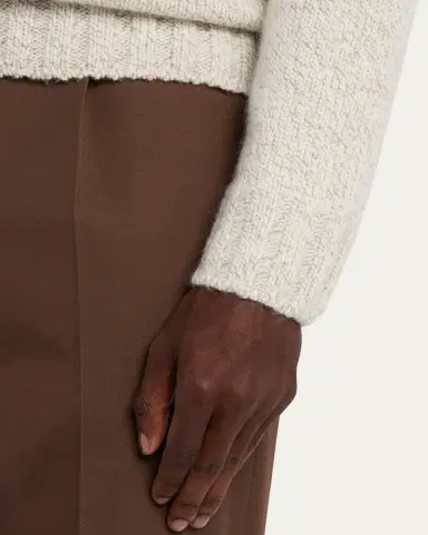 Zegna Men's Cashmere and Wool Chunky Knit V-Neck Sweater | Thumbnail 9 Zegna Men's Cashmere and Wool Chunky Knit V-Neck Sweater | Thumbnail 9