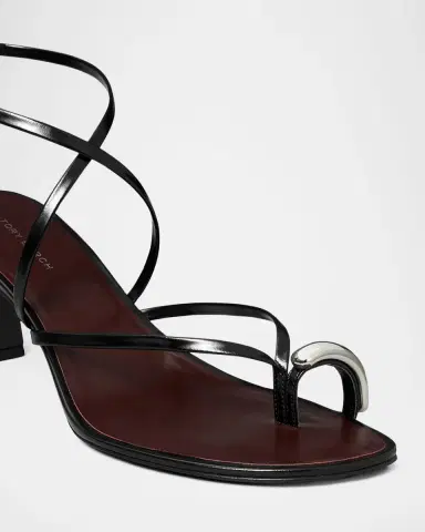 Tory Burch Pierced Leather Toe Ring Strappy Sandals | Thumbnail 3 Tory Burch Pierced Leather Toe Ring Strappy Sandals | Thumbnail 3
