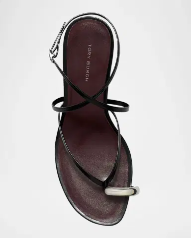 Tory Burch Pierced Leather Toe Ring Strappy Sandals | Thumbnail 4 Tory Burch Pierced Leather Toe Ring Strappy Sandals | Thumbnail 4
