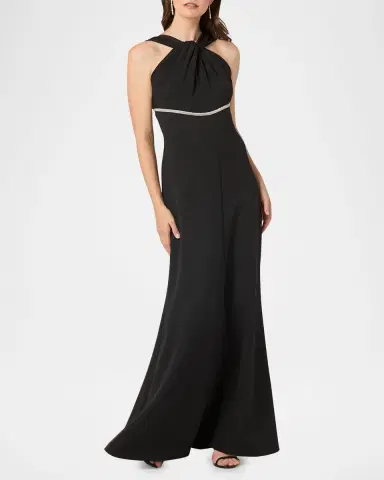 Shoshanna Baker Crystal-Embellished Halter Gown | Thumbnail 2