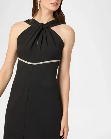 Shoshanna Baker Crystal-Embellished Halter Gown | Thumbnail 4