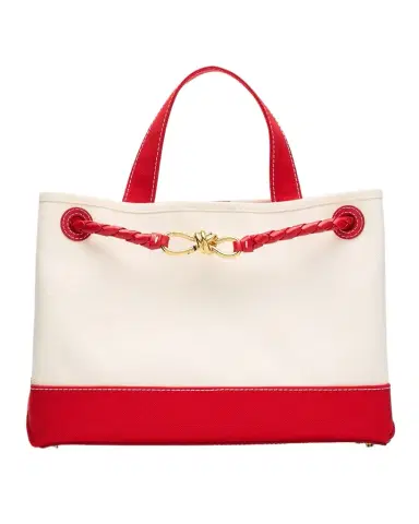 Bottega Veneta Andiamo Medium Two-Tone Canvas Tote Bag | Thumbnail 1 Bottega Veneta Andiamo Medium Two-Tone Canvas Tote Bag | Thumbnail 1