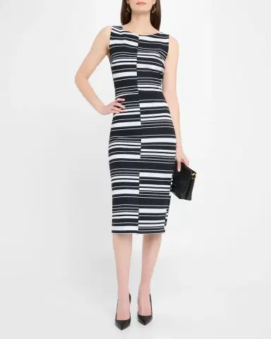 Chiara Boni La Petite Robe Striped Bodycon Midi Dress | Thumbnail 3 Chiara Boni La Petite Robe Striped Bodycon Midi Dress | Thumbnail 3