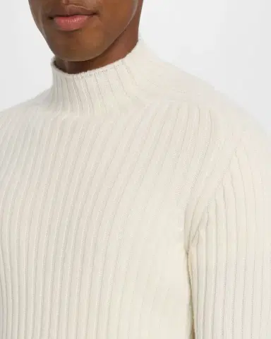 Brunello Cucinelli Men 's Cashmere Rib-Knit Mock Neck Sweater | Thumbnail 5