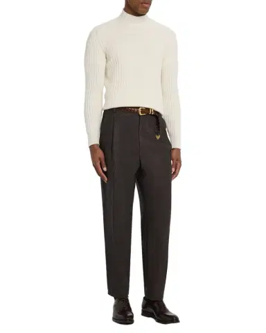 Brunello Cucinelli Men 's Cashmere Rib-Knit Mock Neck Sweater | Thumbnail 1