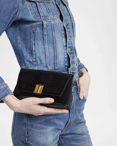 TOM FORD Nobile Mini Clutch Bag in Sequin-Embroidered Viscose | Thumbnail 2 TOM FORD Nobile Mini Clutch Bag in Sequin-Embroidered Viscose | Thumbnail 2
