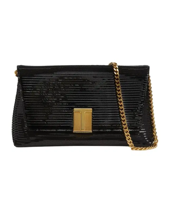 Nobile Mini Clutch Bag in Sequin-Embroidered Viscose
