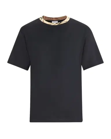Burberry Men's Cotton Check-Trim Crewneck T-Shirt | Thumbnail 1