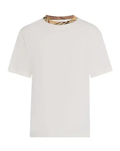 Burberry Men's Cotton Check-Trim Crewneck T-Shirt | Thumbnail 1