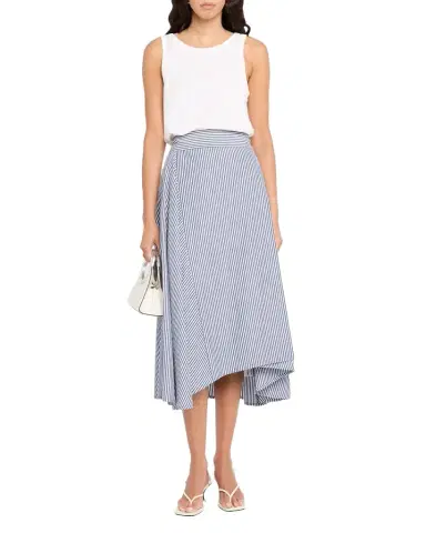 Apiece Apart Marsala Striped Organic Cotton Midi Skirt | Thumbnail 1