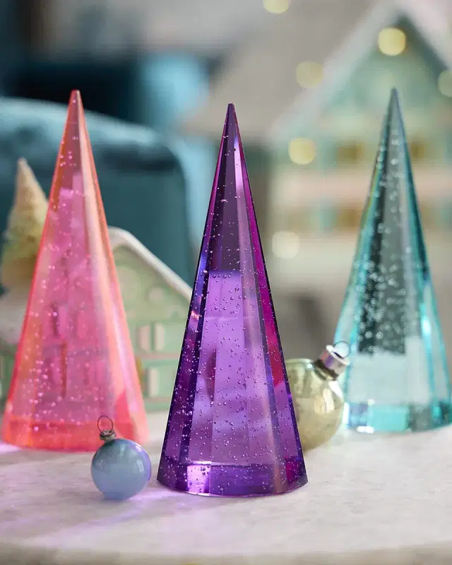 Glitterville Purple Crystal Cone Tree, 7"