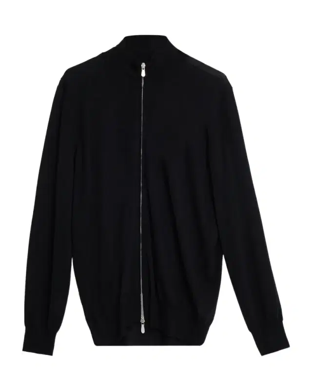 Men 's Fine Gauge Wool and Cashmere Full-Zip Sweater
