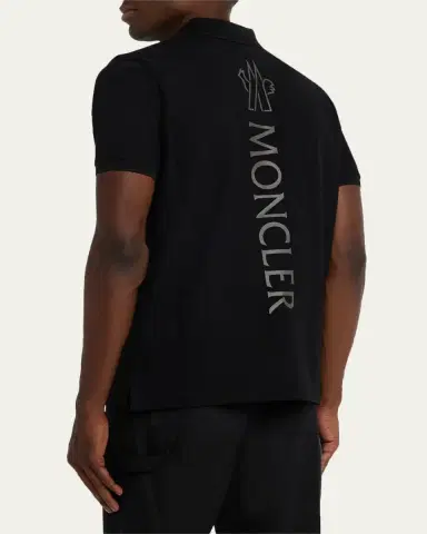 Moncler Men's Cotton Tonal Logo Polo Shirt | Thumbnail 3 Moncler Men's Cotton Tonal Logo Polo Shirt | Thumbnail 3