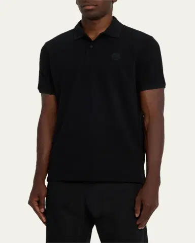 Moncler Men's Cotton Tonal Logo Polo Shirt | Thumbnail 4 Moncler Men's Cotton Tonal Logo Polo Shirt | Thumbnail 4