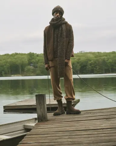 Moncler Men's Leather-Pocket Teddy Vest | Thumbnail 4