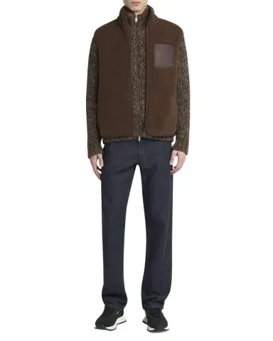 Moncler Men's Leather-Pocket Teddy Vest | Thumbnail 1