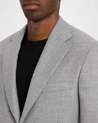 Brioni Men's Wool Hopsack Single-Breasted Blazer | Thumbnail 5 Brioni Men's Wool Hopsack Single-Breasted Blazer | Thumbnail 5