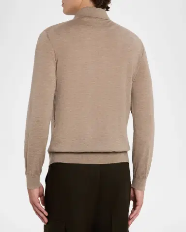 dunhill Men 's Super-Fine Cashmere Polo Sweater | Thumbnail 3