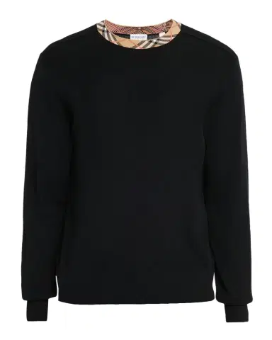 Burberry Men's Check-Trim Wool Crewneck Sweater | Thumbnail 1 Burberry Men's Check-Trim Wool Crewneck Sweater | Thumbnail 1