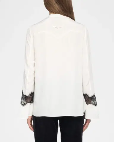 Zadig & Voltaire Tuan Lace Crepe de Chine Blouse | Thumbnail 3 Zadig & Voltaire Tuan Lace Crepe de Chine Blouse | Thumbnail 3