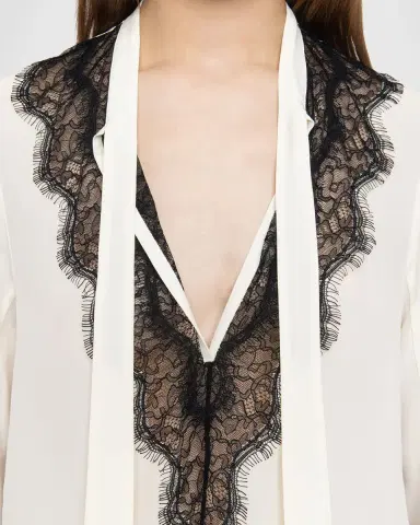 Zadig & Voltaire Tuan Lace Crepe de Chine Blouse | Thumbnail 5 Zadig & Voltaire Tuan Lace Crepe de Chine Blouse | Thumbnail 5