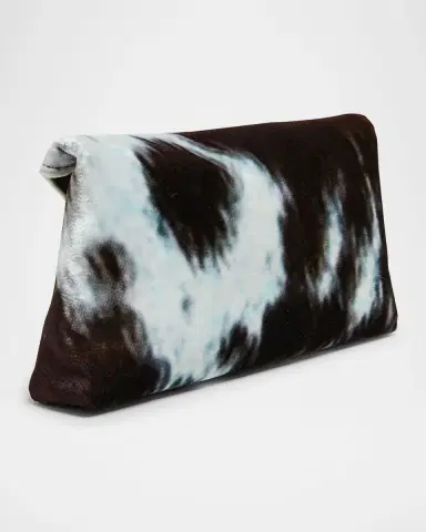 Dries Van Noten Small Cowhide-Print Viscose Envelope Clutch Bag | Thumbnail 2 Dries Van Noten Small Cowhide-Print Viscose Envelope Clutch Bag | Thumbnail 2
