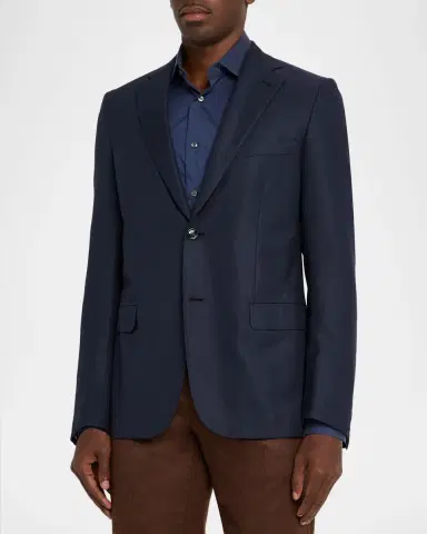 Brioni Men's Cashmere-Blend Single-Breasted Blazer | Thumbnail 4 Brioni Men's Cashmere-Blend Single-Breasted Blazer | Thumbnail 4