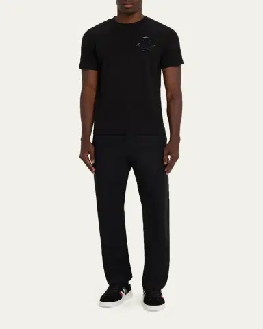 Moncler Men's Glossy Logo Crewneck T-Shirt | Thumbnail 2 Moncler Men's Glossy Logo Crewneck T-Shirt | Thumbnail 2