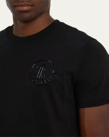 Moncler Men's Glossy Logo Crewneck T-Shirt | Thumbnail 5 Moncler Men's Glossy Logo Crewneck T-Shirt | Thumbnail 5
