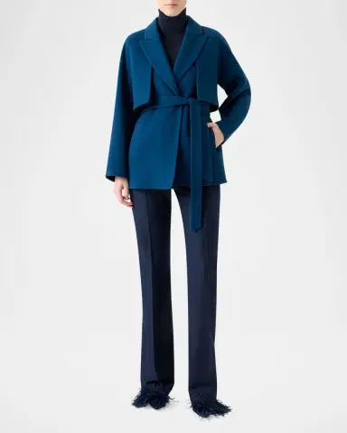 Akris Duo Cashmere Double-Face Wrap Coat With Detachable Bolero | Thumbnail 2 Akris Duo Cashmere Double-Face Wrap Coat With Detachable Bolero | Thumbnail 2
