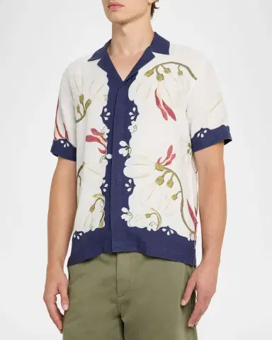 Orlebar Brown Men's Linen Maitan Orchis Camp Shirt | Thumbnail 3 Orlebar Brown Men's Linen Maitan Orchis Camp Shirt | Thumbnail 3