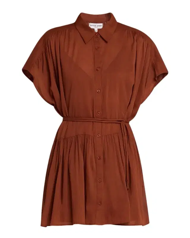Apiece Apart Agnezca Organic Cotton Voile Mini Shirtdress