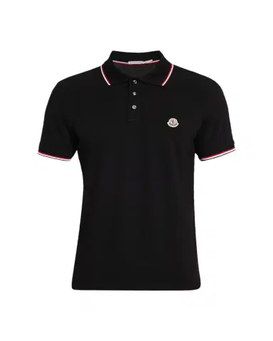 Moncler Men's Short Sleeve Polo with Contrast Sleeves | Thumbnail 1