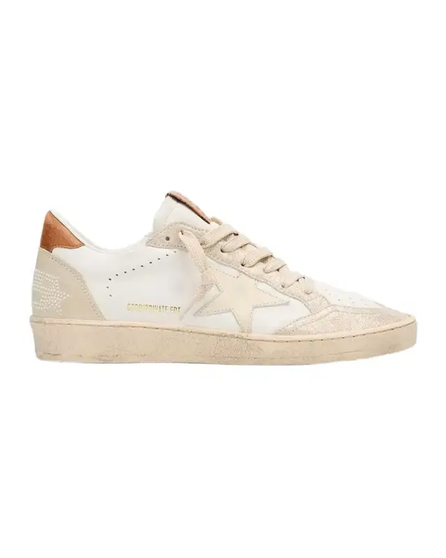 Golden Goose Ball Star Pearly Glitter Low-Top Sneakers