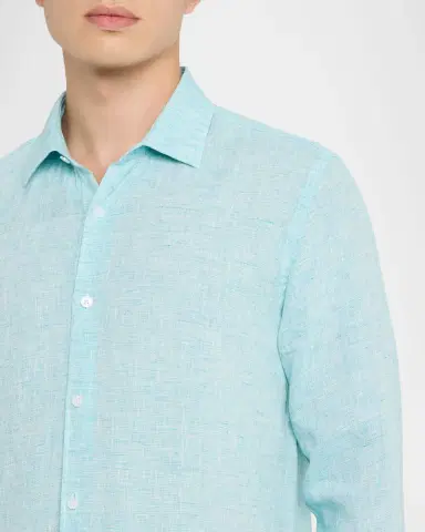 Orlebar Brown Men's Giles Linen Tailored-Fit Button-Down Shirt | Thumbnail 5 Orlebar Brown Men's Giles Linen Tailored-Fit Button-Down Shirt | Thumbnail 5