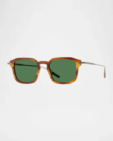BARTON PERREIRA Men's Nolan Acetate & Titanium Square Sunglasses | Thumbnail 3
