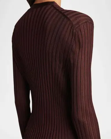 Khaite Ramon Wide Rib V-Neck Long Cardigan | Thumbnail 6