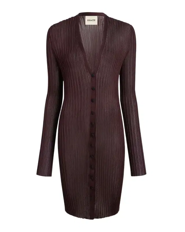 Ramon Wide Rib V-Neck Long Cardigan