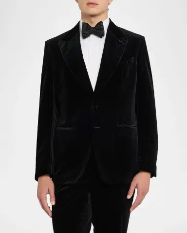 TOM FORD Men's Shelton Velvet Peak Lapel Dinner Jacket | Thumbnail 4 TOM FORD Men's Shelton Velvet Peak Lapel Dinner Jacket | Thumbnail 4
